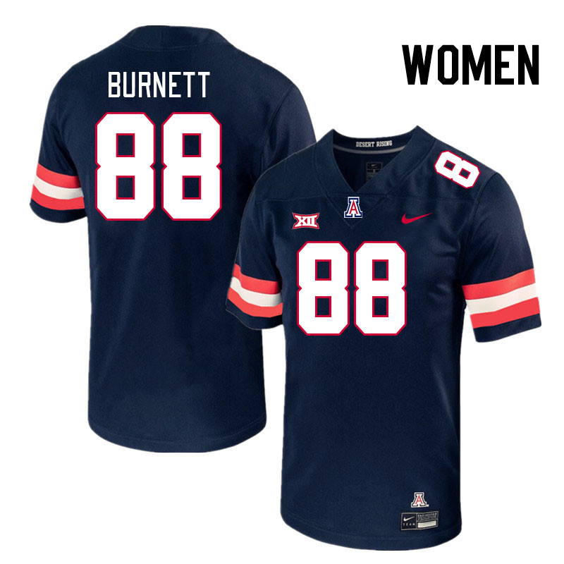 Women #88 Keyan Burnett Arizona Wildcats Big 12 Conference College Football Jerseys Stitched-Navy